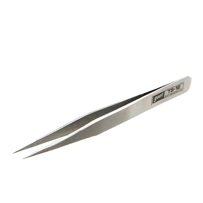 日本原装GOOT固特不锈钢镊子精密镊子尖端极细型镊子TS-12