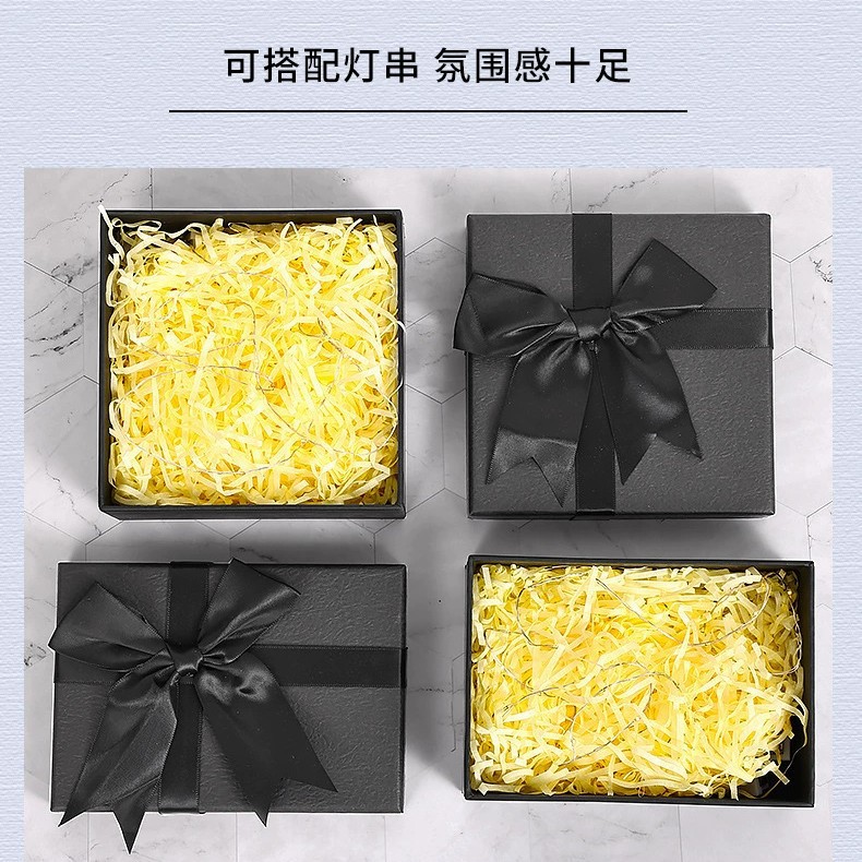 Qixi día de San Valentín caja de regalo de arco negro caja de regalo de vacaciones lápiz labial perfumes joyas bolsa de regalo vacía caja