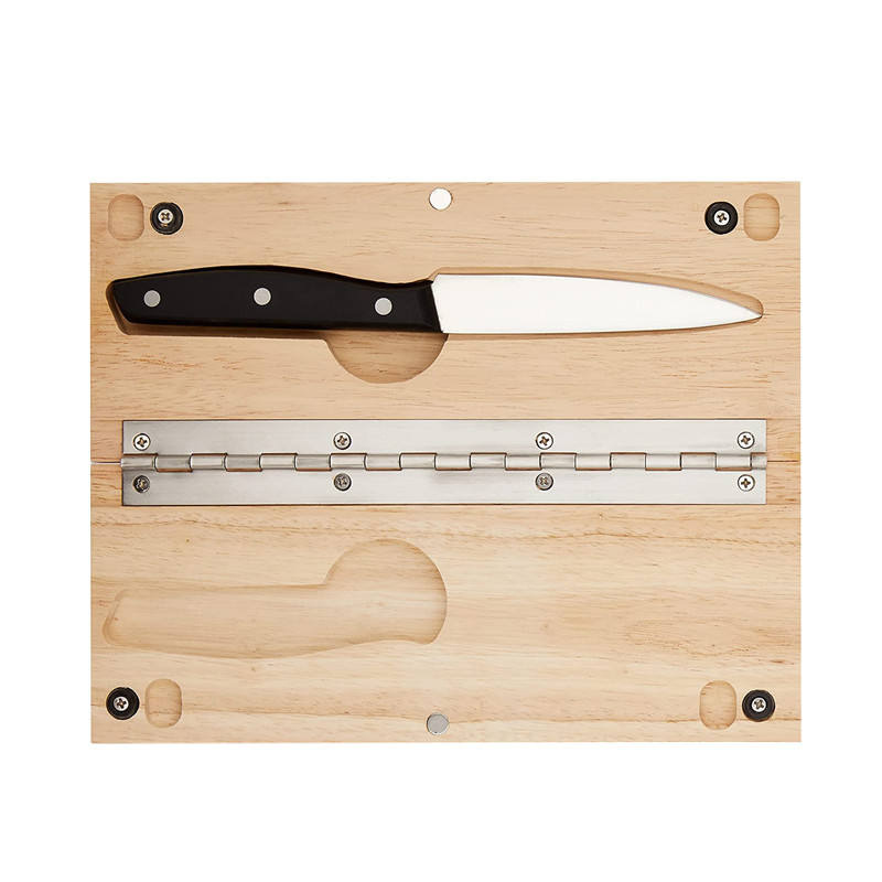 Junta de corte de madera conveniente tablero de verduras plegable al aire libre multifuncional con cuchillo tablero de escritorio para acampamiento al aire libre conjunto de tablero de corte de verduras