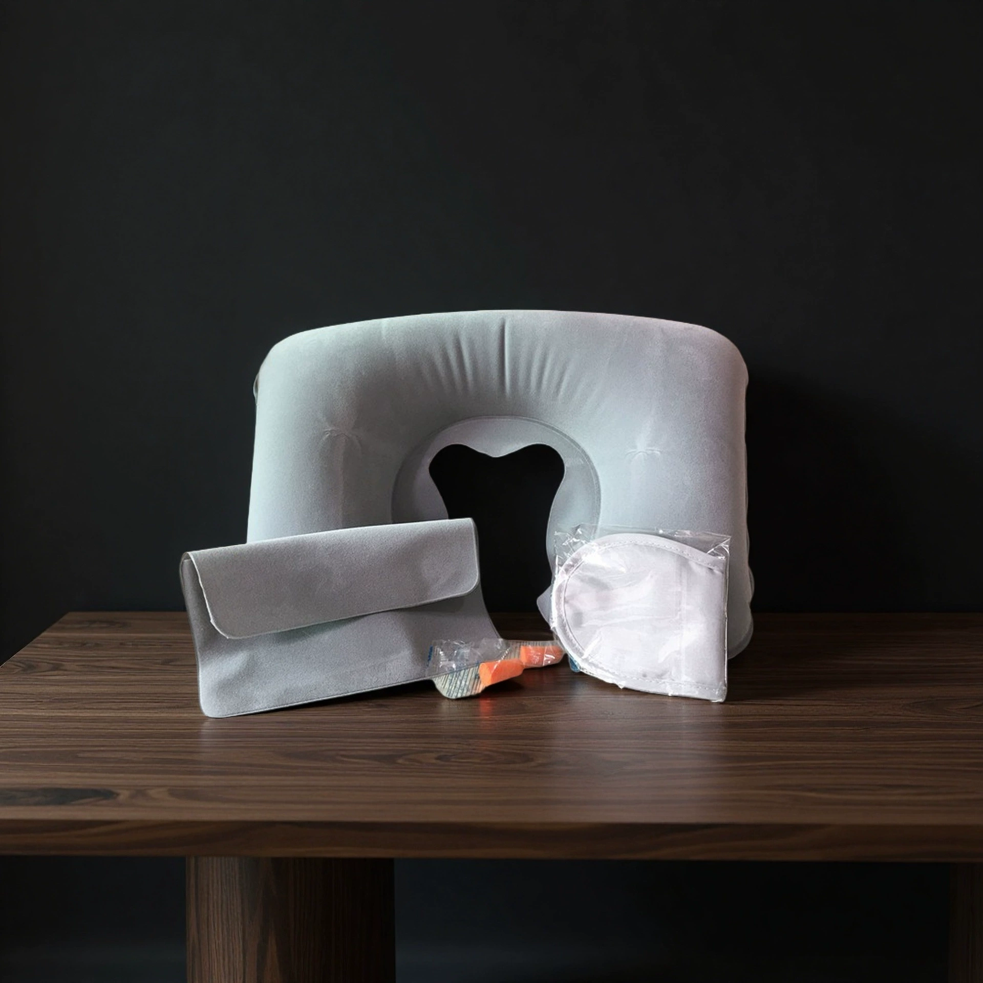 Экологичная надувная подушка для путешествий, утолщенная надувная подушка из ПВХ с флокированием в форме буквы U, незаменимая вещь для путешествий, оптовая продажа подушек для шеи для авиаперелетов