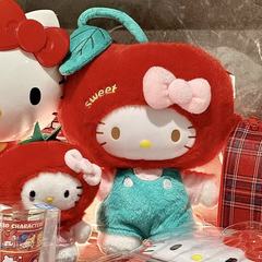 リンゴさくらんぼkt公仔ハローキティ変身ハローキティぬいぐるみクリエイティブ公仔ぬいぐるみ女子
