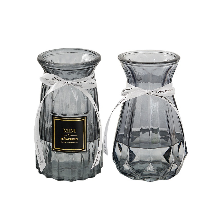 INS estilo simple florero de vidrio transparente flores acuáticas Rosa bambú rico arreglo de flores artificiales decoración del hogar