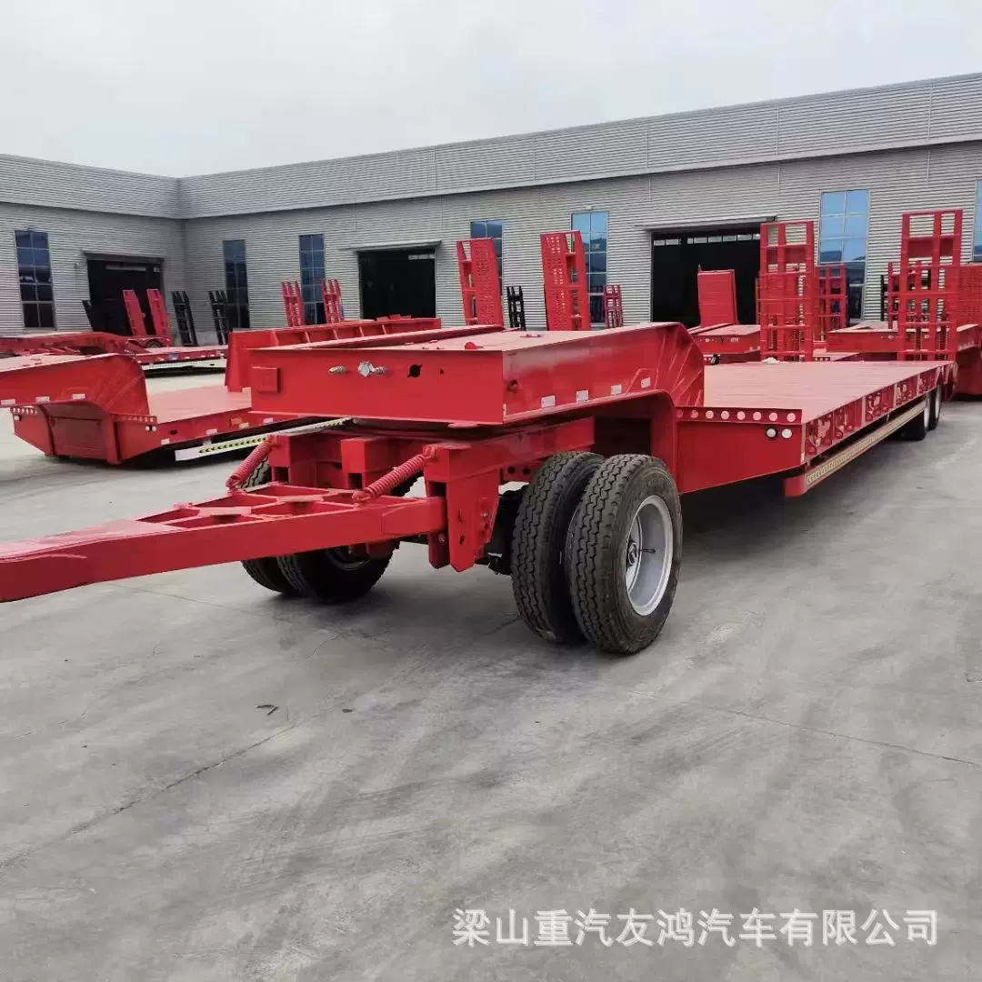 厂家11米钩机全挂车 跨境中置轴全挂车 狼狈全挂运输车双列半挂车