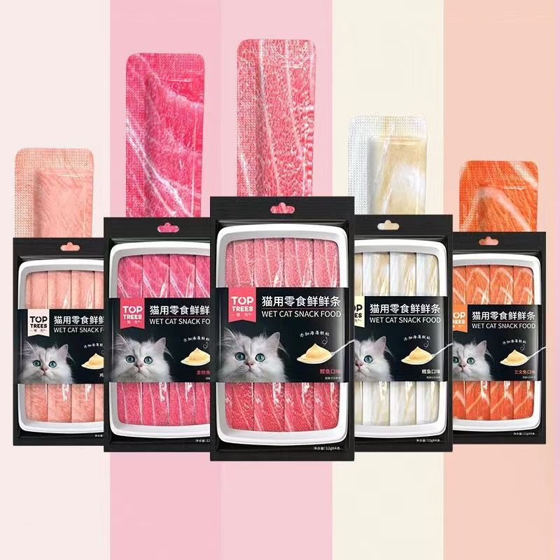 Top Trees Leading Snack Cat Sticks for Adult Cats, Kitten Food for Weight Gain and Hair Growth, Nutritional Supplement, Interactive Hydration, Main Feed