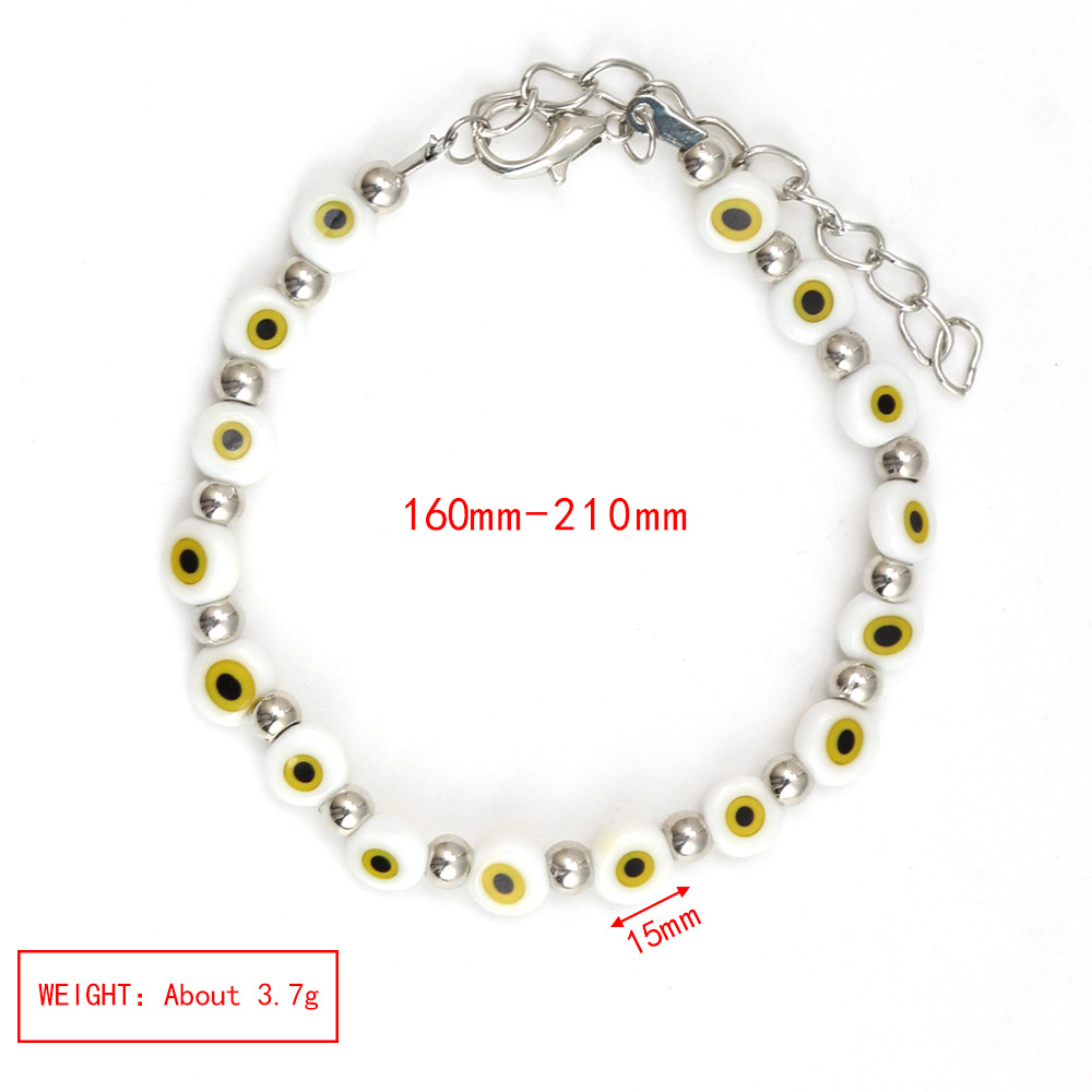 10g Weight Bracelets Classification Alloy Chain Material 1 Piece Quantity Holiday, Daily Occasion Alloy, glass Material Devil's Eye Pattern Women's Gender Patchwork Design Simple Style Style Simple Style Devil's Eye Alloy Glass Wholesale Bracelets 3
