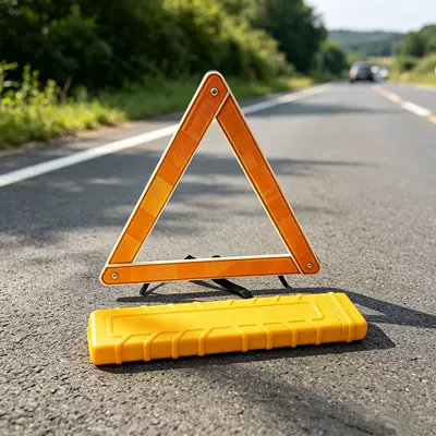 tripod for emergency warning, Warning sign