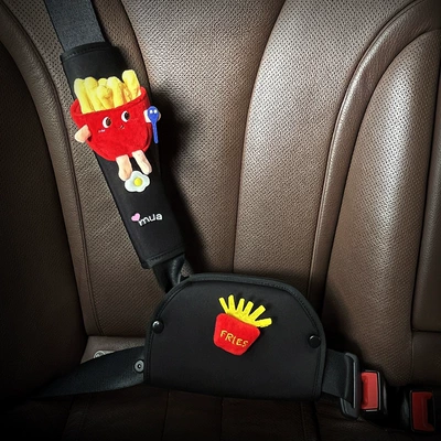Seat belt shoulder pad Children's Safety Belt Shoulder Pad - shieldtodays-french-fries-four-seasons-model-universal-for-both-left-and-right