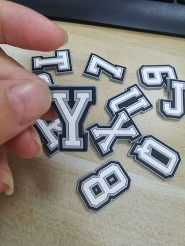 Black and white letter series Crocs shoe buckles shoe flowers PVC soft rubber shoes accessories jewelry