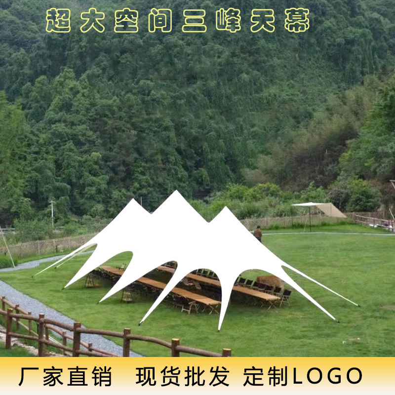 험프 캐노피 야외 캠핑 텐트 대형 캠프 완충 산 선 스크린 비방 단일 봉우리 더블 봉우리 3 개 각성
