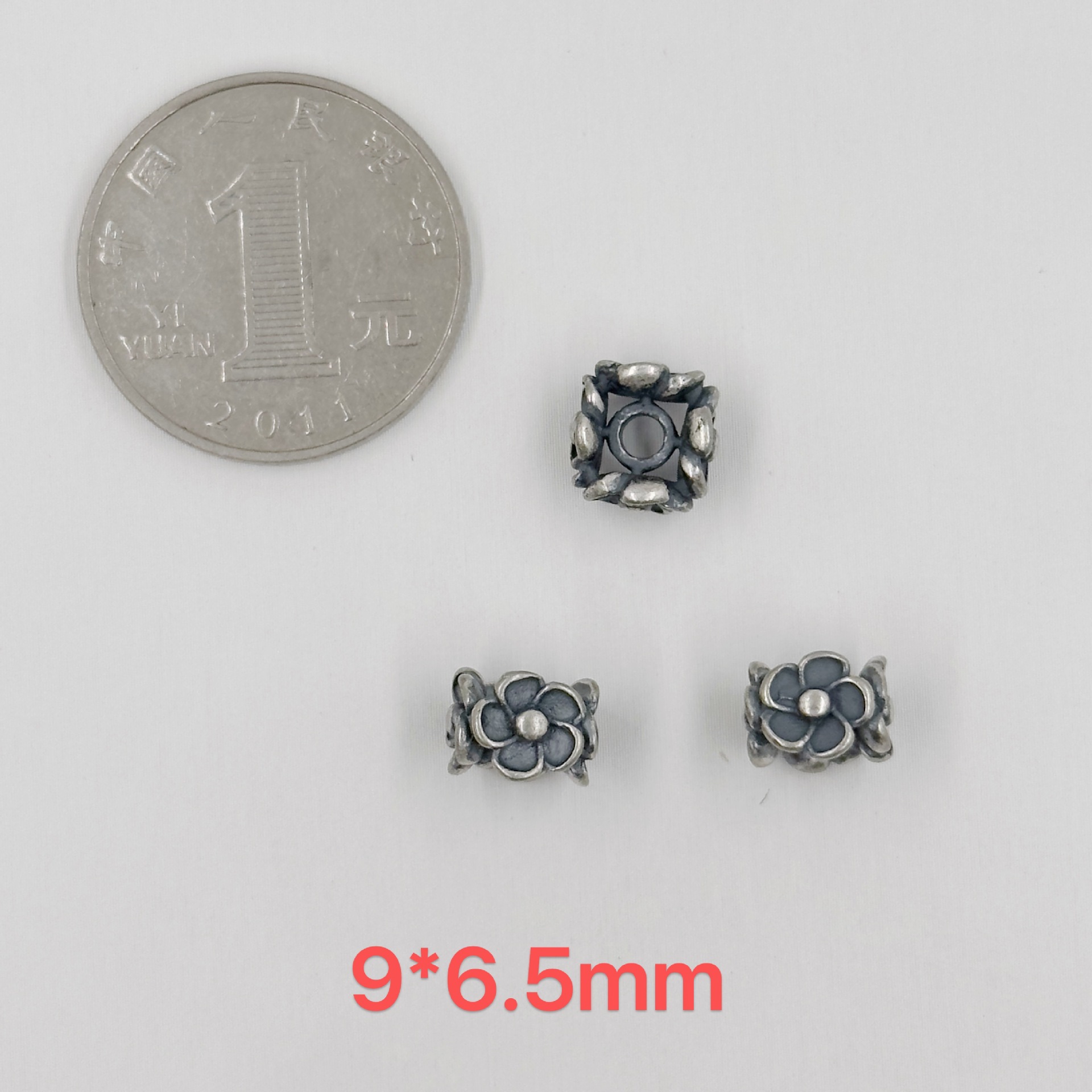 384-417 Shanxi vintage old silver spacer beads DIY accessories 9997 silver bracelet jewelry accessories