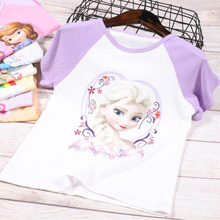 童裝2024夏季純棉短袖T恤男女童上衣寶寶圓領休閑打底衫女孩半袖