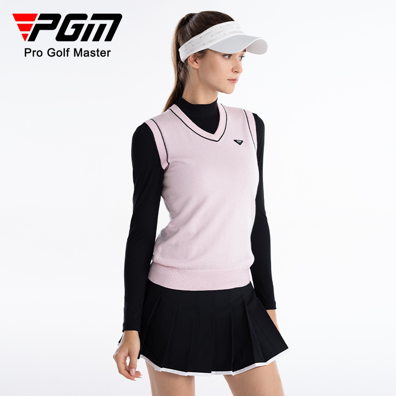 PGM golf clothing women's woolen vest V-neck pullover sweater warm knitted sweater classic all-match
