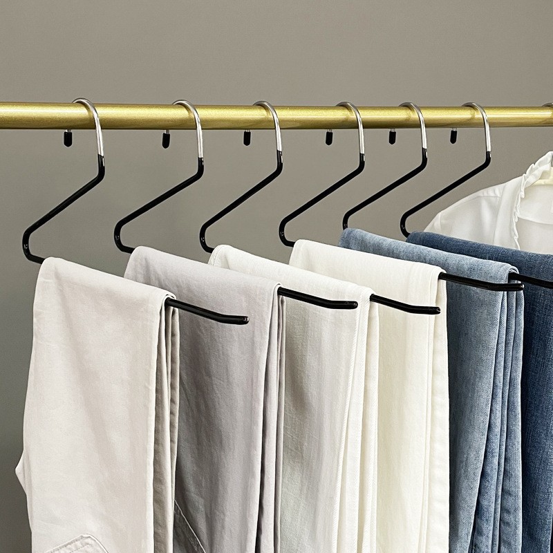 Almacenamiento Carretera pantalones tipo ganso rack pantalones de acero de alto manganeso percha hogar antideslizante pantalones de inmersión de plástico sin costura clip pantalones colgando estante de almacenamiento