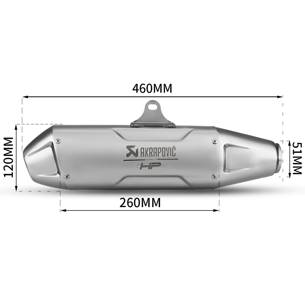 Motorcycle modified exhaust pipe 51MM universal tail section off-road MT03/KTM/Kawasaki/CB400F/CB650F