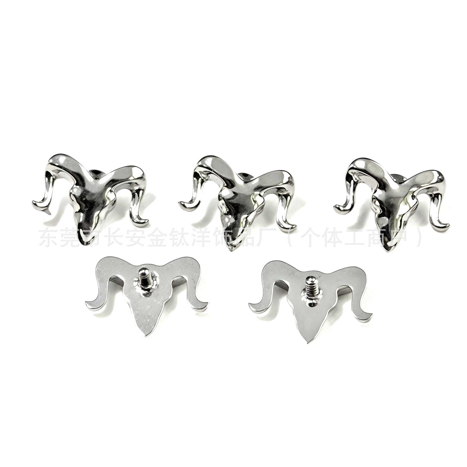 F136 Titanium Carved 3D Bull Head Nose Stud & Ear Stud, G23 Titanium Alloy Cartilage Jewelry detail image 8