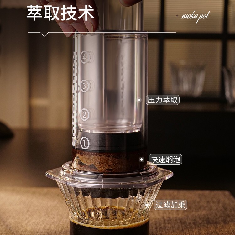 ♔ Hand-Pressed Coffee Maker Cold Extraction Outdoor Camping Portable French Press Pot Home Use American-Style Espresso Hand-Brewed Coffee