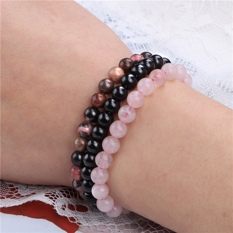 Fashion Round natural stone Beaded Bracelets 3 Pieces