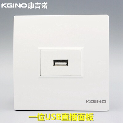 86型USB电脑墙壁面板 USB数据延长线插座USB数据对接模块插座面板