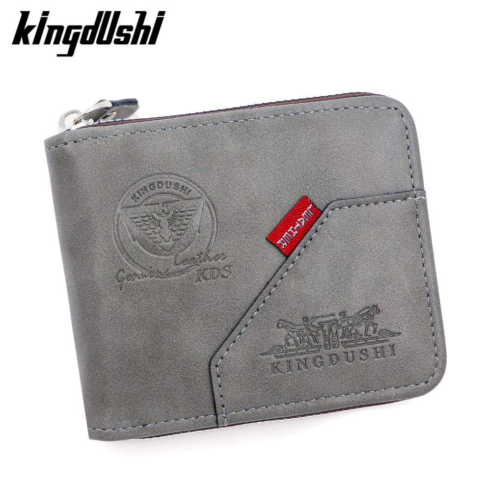 Cartera corta para hombre con estampado retro europeo y americano, monedero de perilla de gran capacidad, billetera de múltiples tarjetas al por mayor