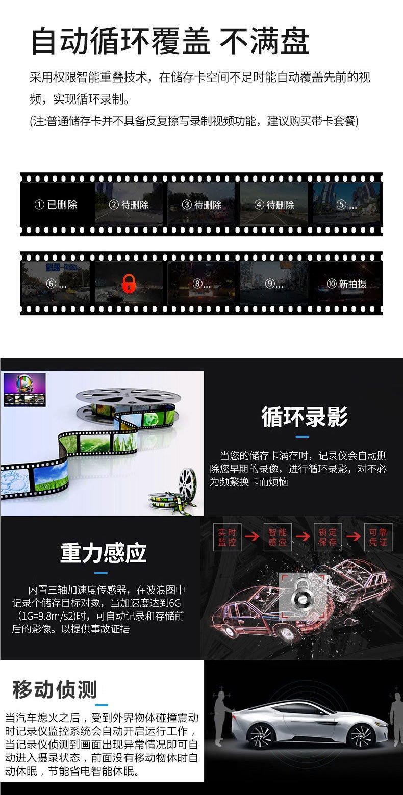 2025 New Rearview Mirror Driving Recorder Car Full-Screen Front and Rear Dual-Camera Ultra-High-Definition Night Vision Reversing Image