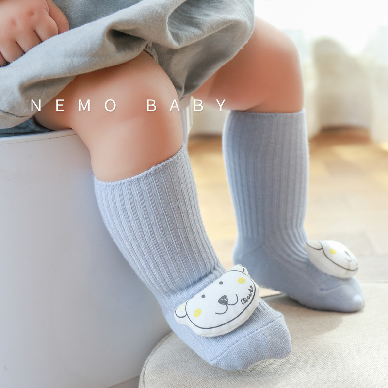 Calcetines de bebé recién nacido primavera y otoño sin hueso boca suelta calcetines de bebé Muñeca de dibujos animados antideslizante dispensación NIÑOS Calcetines de niño