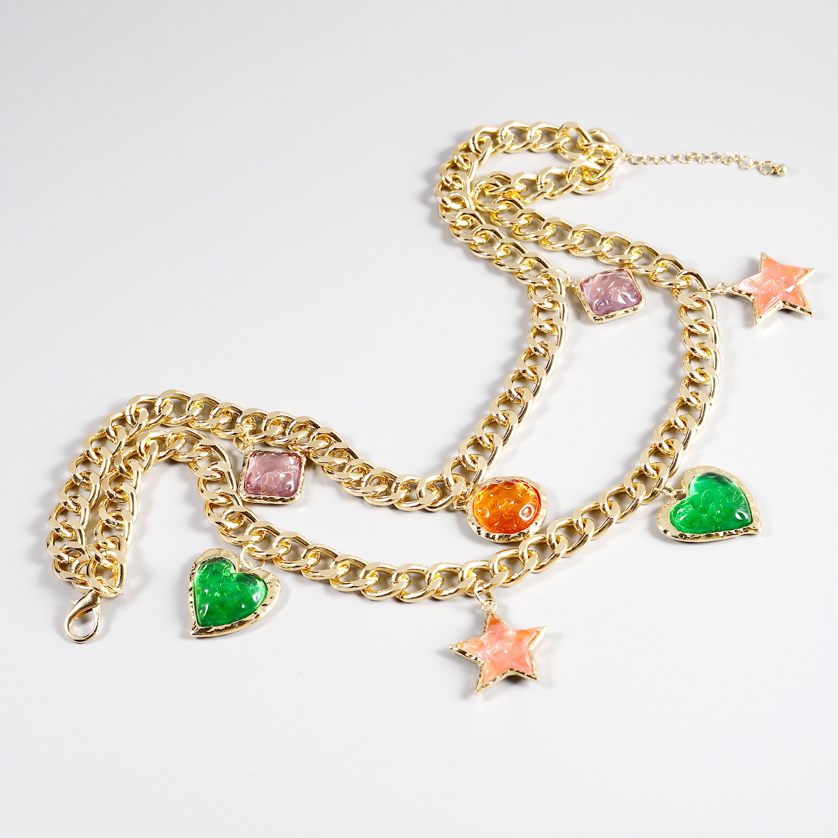 1 Piece Fashion Star Heart Shape Alloy Inlay Rhinestones Womenu0027S Layered Necklaces