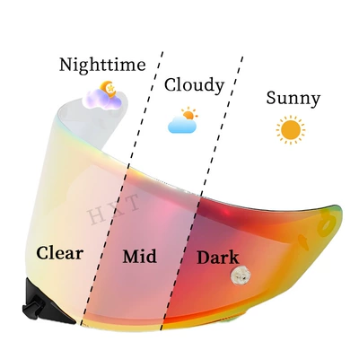 Dəbilqə (Kaska) aksesuarları Anti-Fog High-Definition Color-Changing Windproof - transparent-to-red-universal-for-all-seasons