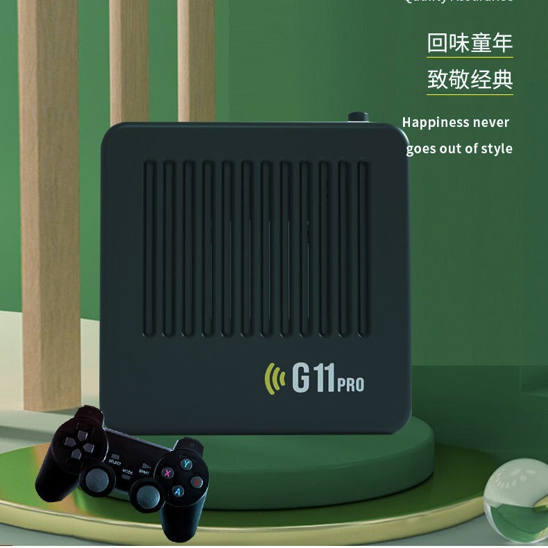 ダブルシステムg 11 PROゲーム機はテレビのハイビジョン無線のハンドルのレバーの携帯機のPSP戦神のゲームの箱をつないでいます。|undefined