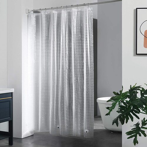 3d Cat's Eye Pebbles Water Cube PEVA Waterproof Shower Curtain Cross-Border Amazon Bathroom Toilet Shower Partition