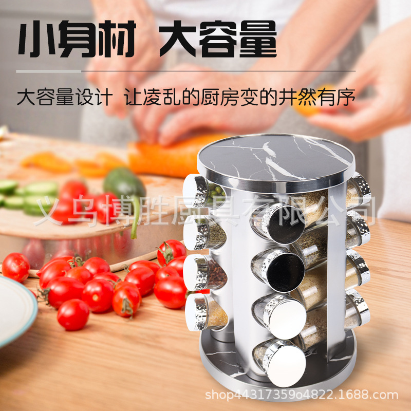 Nueva fábrica directa marbling giratoria botella condimento traje 430 columna de acero inoxidable