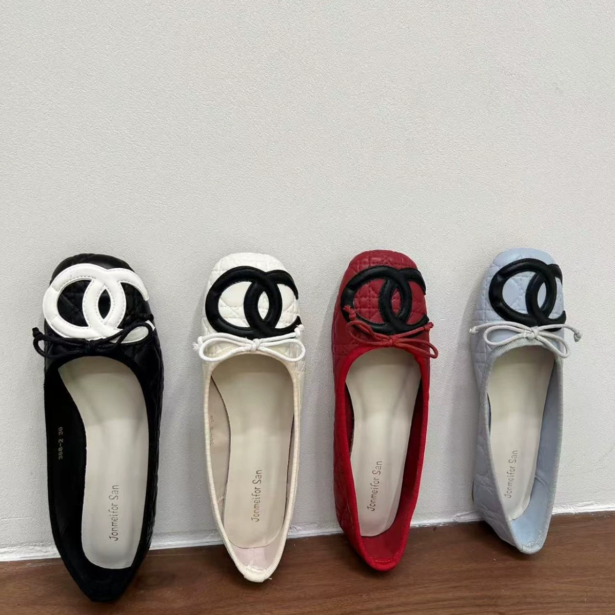 2025 Xiaoxiangfeng Mid-season Kangpeng Bow Ballet Shoes Flat Single Shoes Women's Shoes