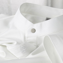 独特设计感 立领白色polo衫男短袖修身夏季薄款中山领无痕压胶t恤