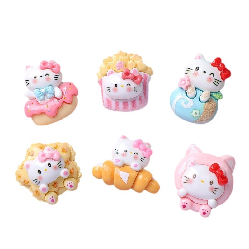 卡通亮面甜品小猫diy树脂配件饰品手工制发夹手机壳水杯头饰批发|undefined