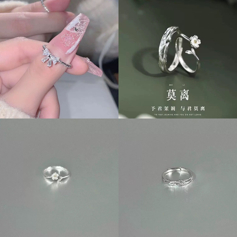 Butterfly Mo Li Wu and White Dove Couple Rings for Men and Women, a Niche High-End Design Anniversary Gift for Her