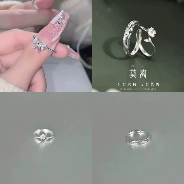 Butterfly Mo Li Wu and White Dove Couple Rings for Men and Women, a Niche High-End Design Anniversary Gift for Her