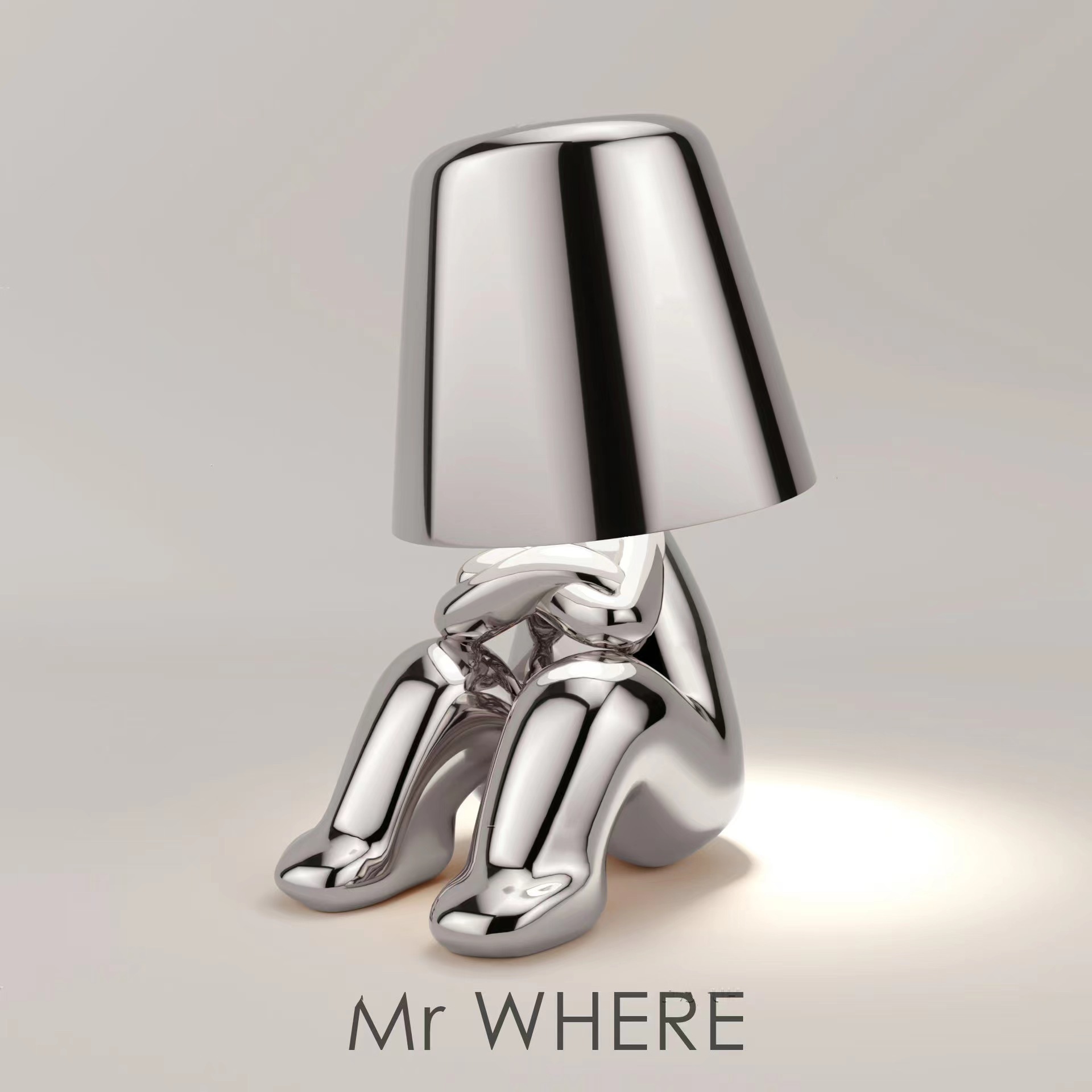 Cruz-frontera dedicado pensador pequeño hombre dorado lámpara de mesa dormitorio táctil atmósfera USB recargable lámpara de mesa decorativa lámpara de mesa ornamentos