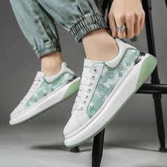 男鞋夏季新款高品質厚底時尚小白鞋男士休閒百搭潮流運動低幫板鞋
