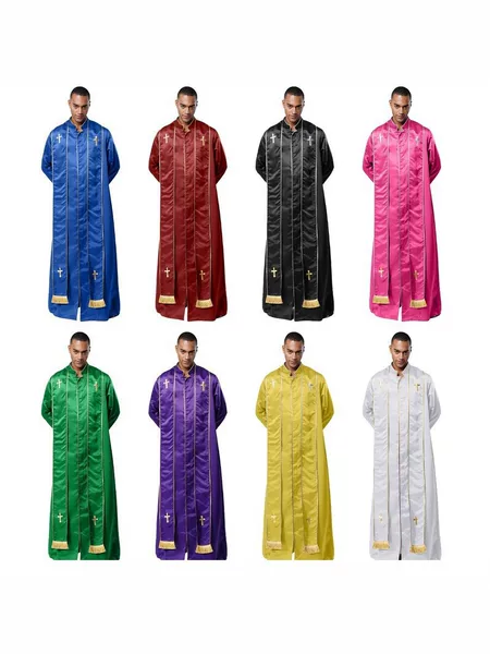 Amazon Priest Costume Roman Satin Robe Halloween Stage Performance Costume