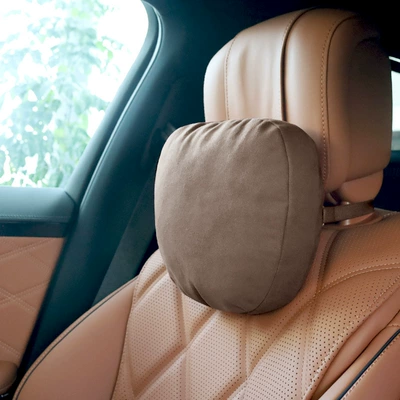 Punching headrest suede suitable for — Headrest - mocha-coffee-neck-pillow