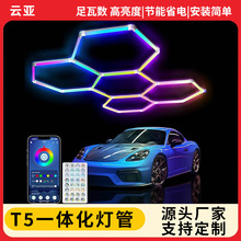 RGB蜂窝灯洗车灯 KTV游戏厅背景绚彩氛围灯串联拼接六边形工位灯