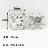 F1025 silver bottom-water drop glass flower 26mm-with I-shaped buckle/piece