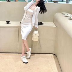 【很会迎合身体的神裙】白色休闲高弹力吊带背心长裙女秋季内搭