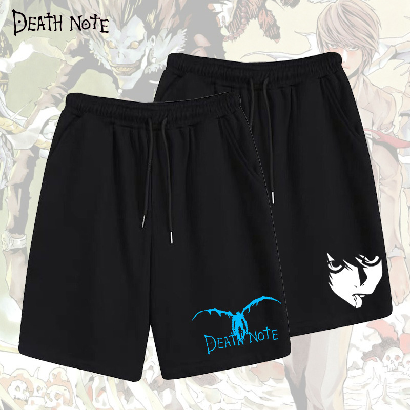 Death Note Peripheral Shorts Night God Moon L Letter Pants COS Animation Peripheral Casual Sports Beach Pants for Men and Women
