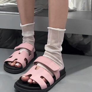 Poetry Lan Same Style Sd241 Ultra-Thin Ultra-Transparent Loose Socks Translucent Half Socks Runway Slouch Socks Foot Socks