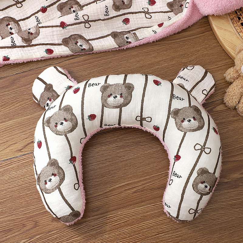 딸기곰머리 프린트 베개 [파운데이션]