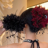 Заколка-крабик с кисточками, акула, заколка для волос, аксессуар для волос, в цветочек, новая коллекция