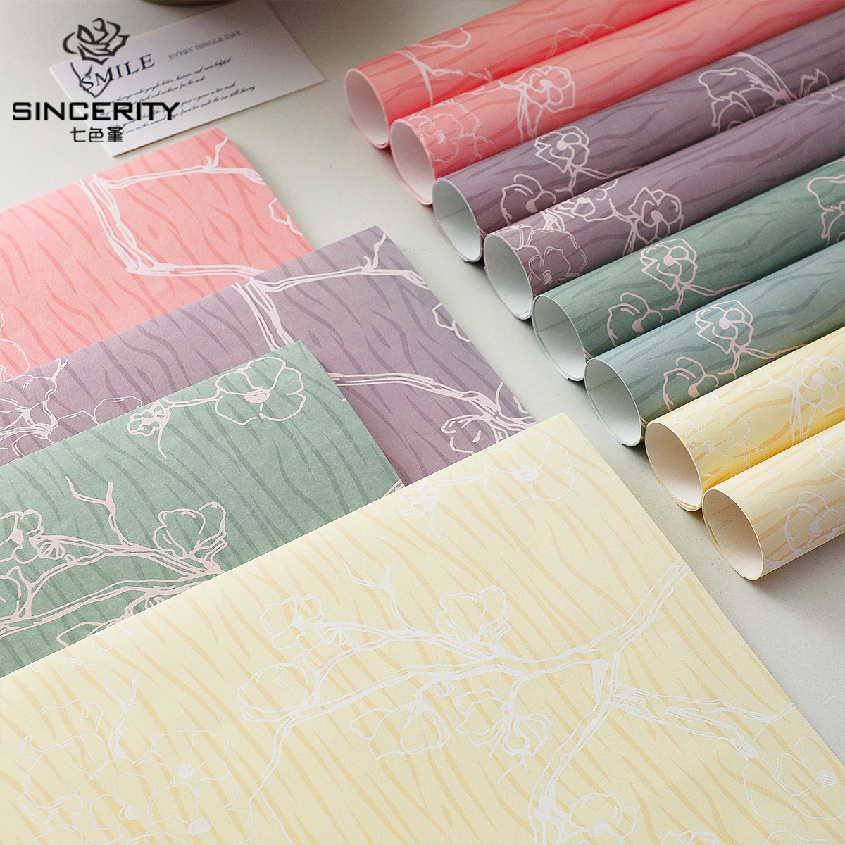 Flor de cordier de siete colores engrosado impermeable 150 g material de papel de embalaje de flores de regalo de flores de embalaje de papel