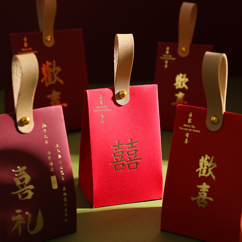 New Chinese-style wedding favor high-end wedding gift box, empty box candy, Chinese style happy candy box, wholesale