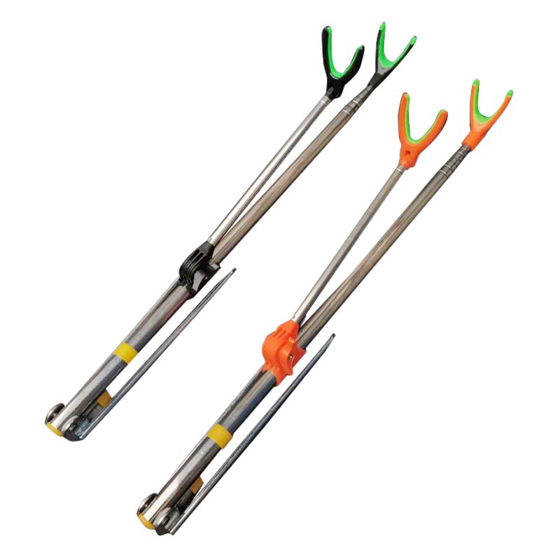 Soporte de torreta de acero inoxidable 1,5 m 2,4 m telescópica enchufe de tierra caja de pesca de doble propósito soporte de caña de pescar equipo de pesca al aire libre