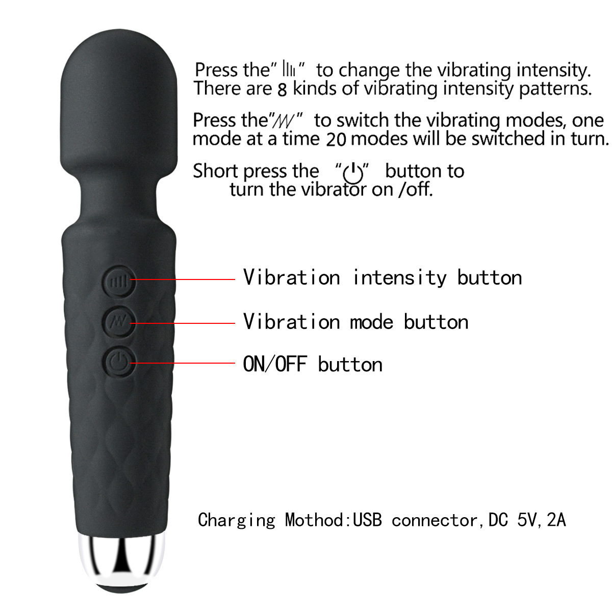 Knight 20-Frequenz-Vibrator, weibliche Masturbation, AV-Stick, Klitorisstimulation, Sexspielzeug für Erwachsene_voghion.com